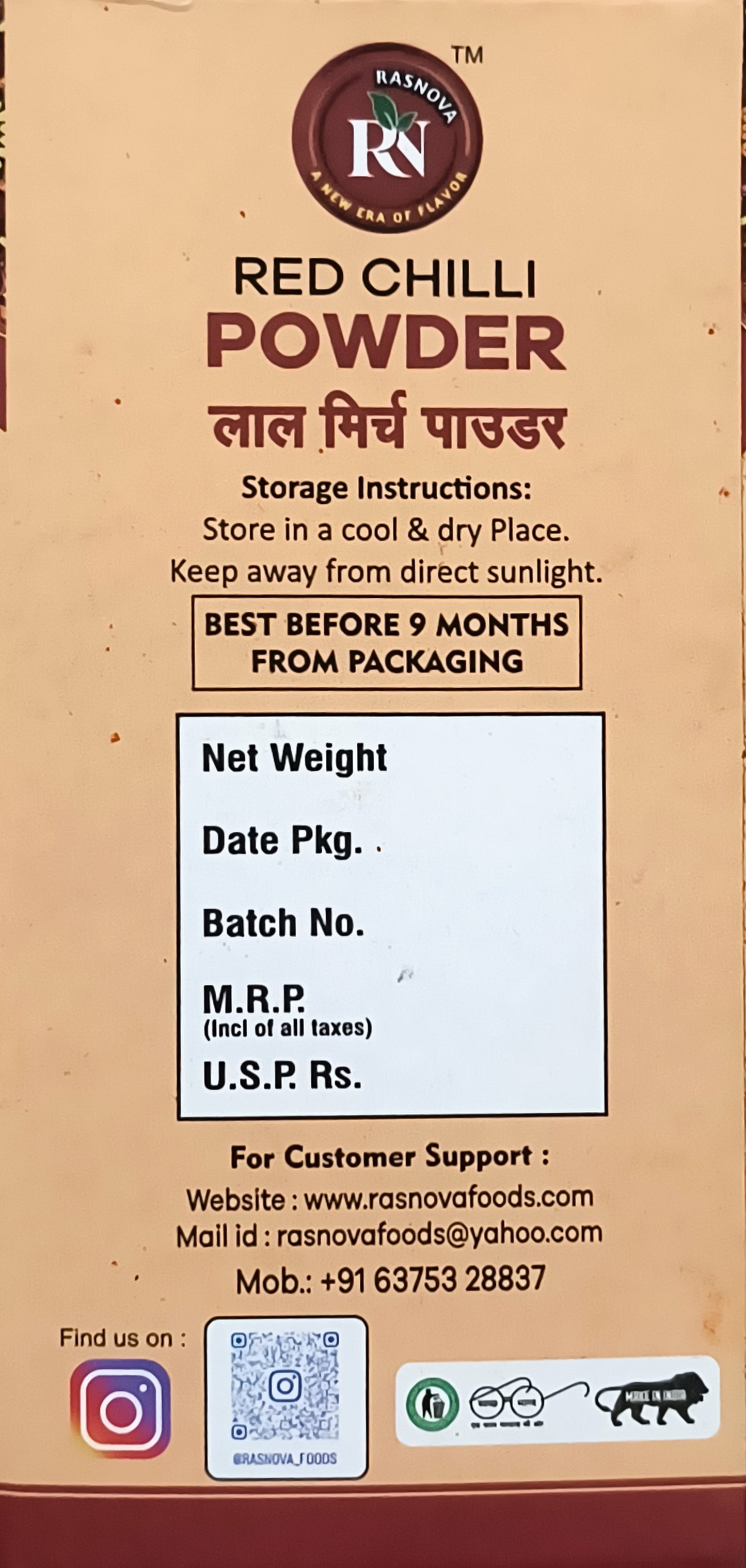 Rasnova Premium Red Chilli Powder